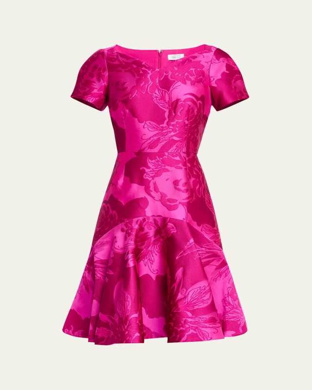 Floral Mikado Flounce Dress